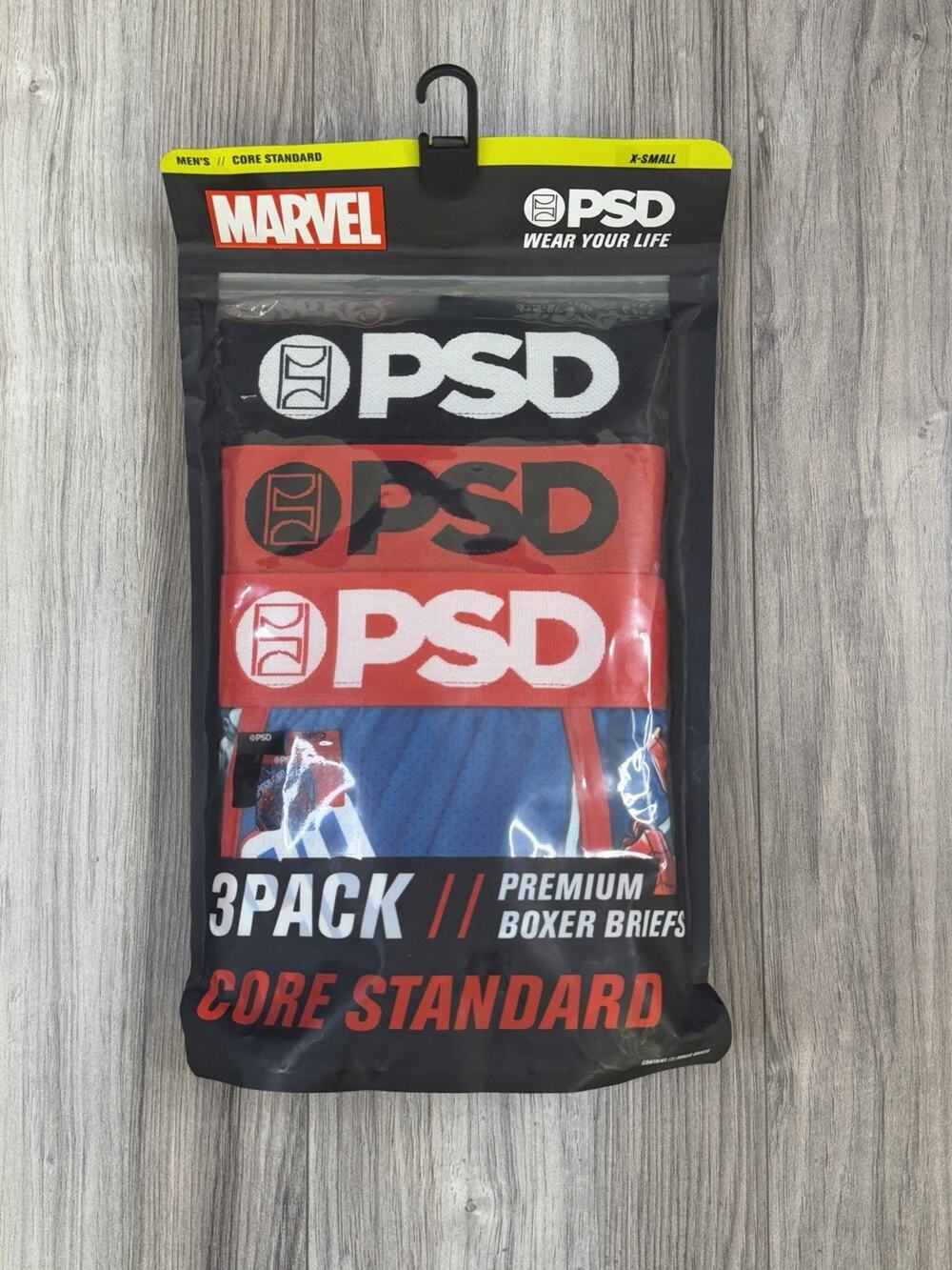 PSD x Marvel Underwear Webbed Up Spider-Man Boxer Briefs 3-Pack Mens XS NEW